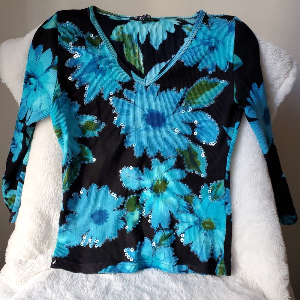 Chaudry Sports Sequined Top Size Small